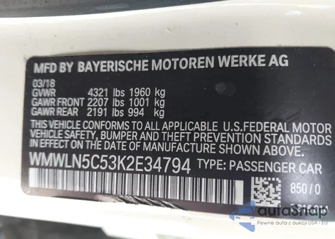 2019 Mini Clubman Cooper from USA, damaged, VIN WMWLN5C53K2E34794